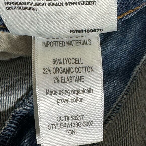 AGOLDE Jeans Womens size 29 Toni Mid-Rise Straight Blue Landmark organic Cotton - Picture 9 of 16